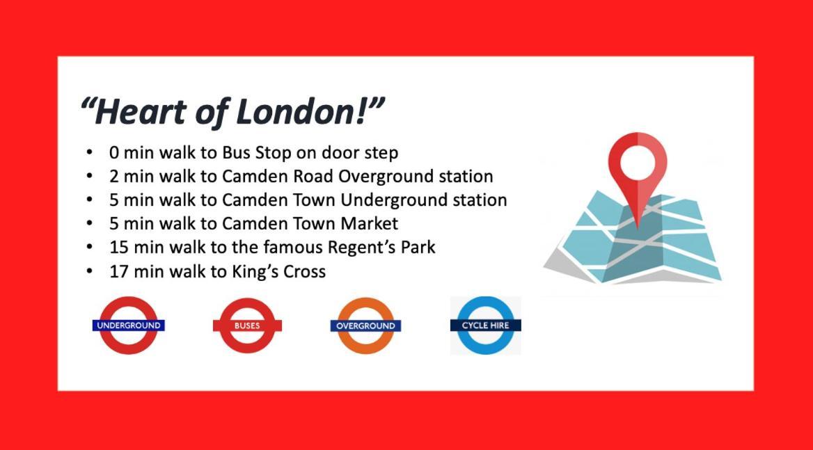 Luxury Rooms In Camden Town Near Shops, Cafes, Bars & Metro With Shared Bathrooms Londres Extérieur photo